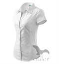 Halenka dámská Blouse Short Sleeve - bílá a modrá